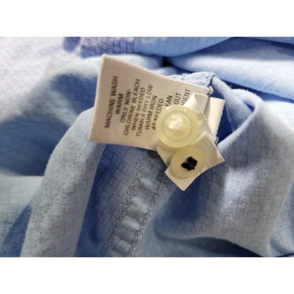 Banana Republic Soft Wash Slim Fit Men's M Blue Geometric Casual Button Shirt LS - Picture 6 of 10